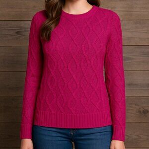 Lands' End Drifter Cable Knit Sweater Fuchsia xs/p​​